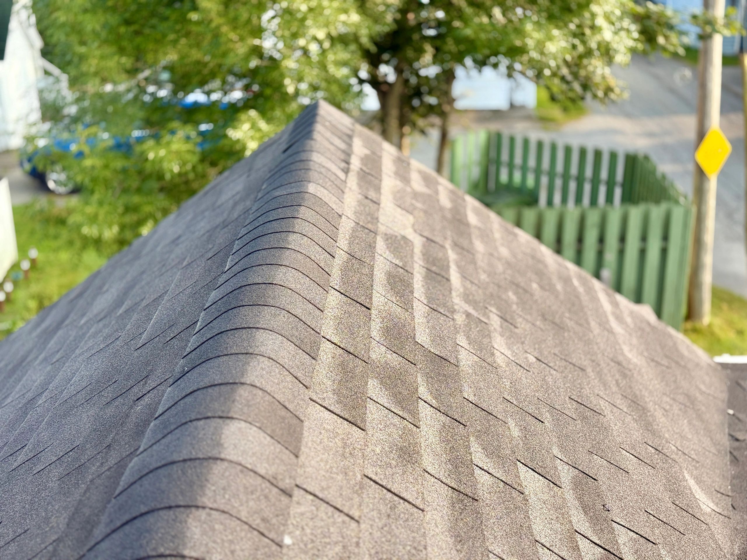 Asphalt shingle roof on a residential home